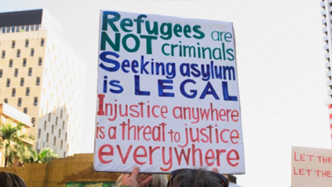 Refugee protest