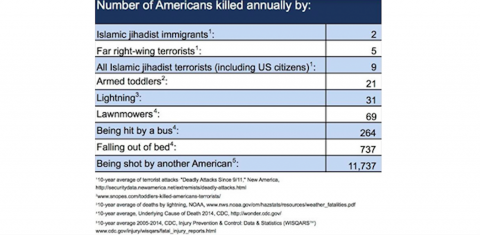 Statistics on American killed