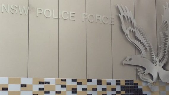 NSW Police logo on wall