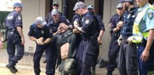 Police assault on a man