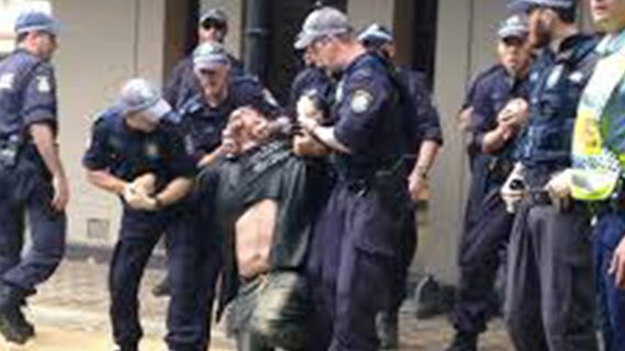Police assault on a man