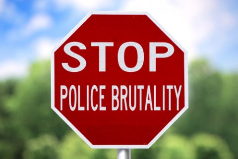 Police brutality stop sign