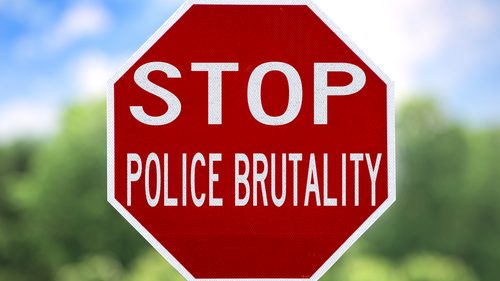 Police brutality stop sign