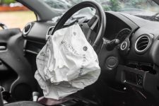 Airbag deflated from a car crash