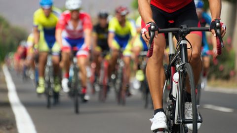 Cyclists on the road