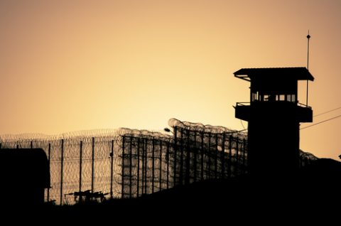 Prison at dusk