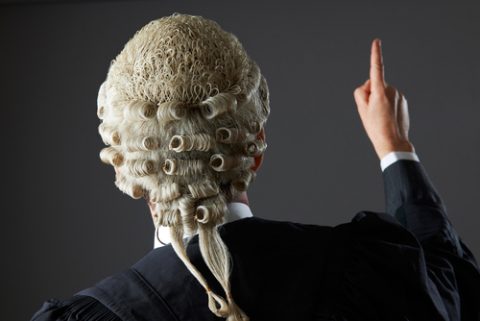 Barrister wearing a wig