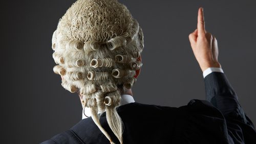 Barrister wearing a wig