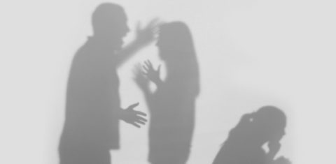 Domestic violence silhouette