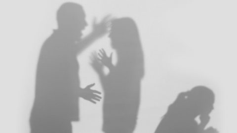 Domestic violence silhouette