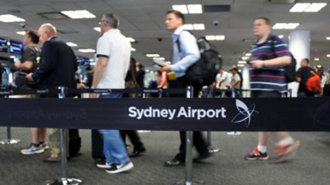 Line up at Sydney Airport