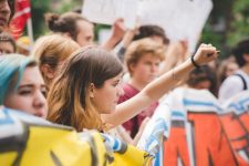 Students at a protest