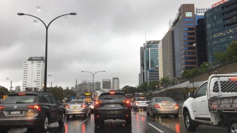 Photo of Sydney's traffic in the rain