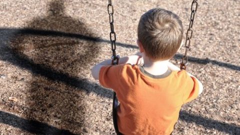 child on swing