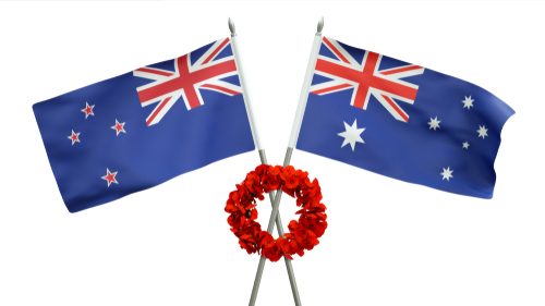 Australian and New Zealand flags