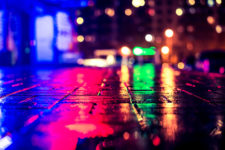 Raining on the street