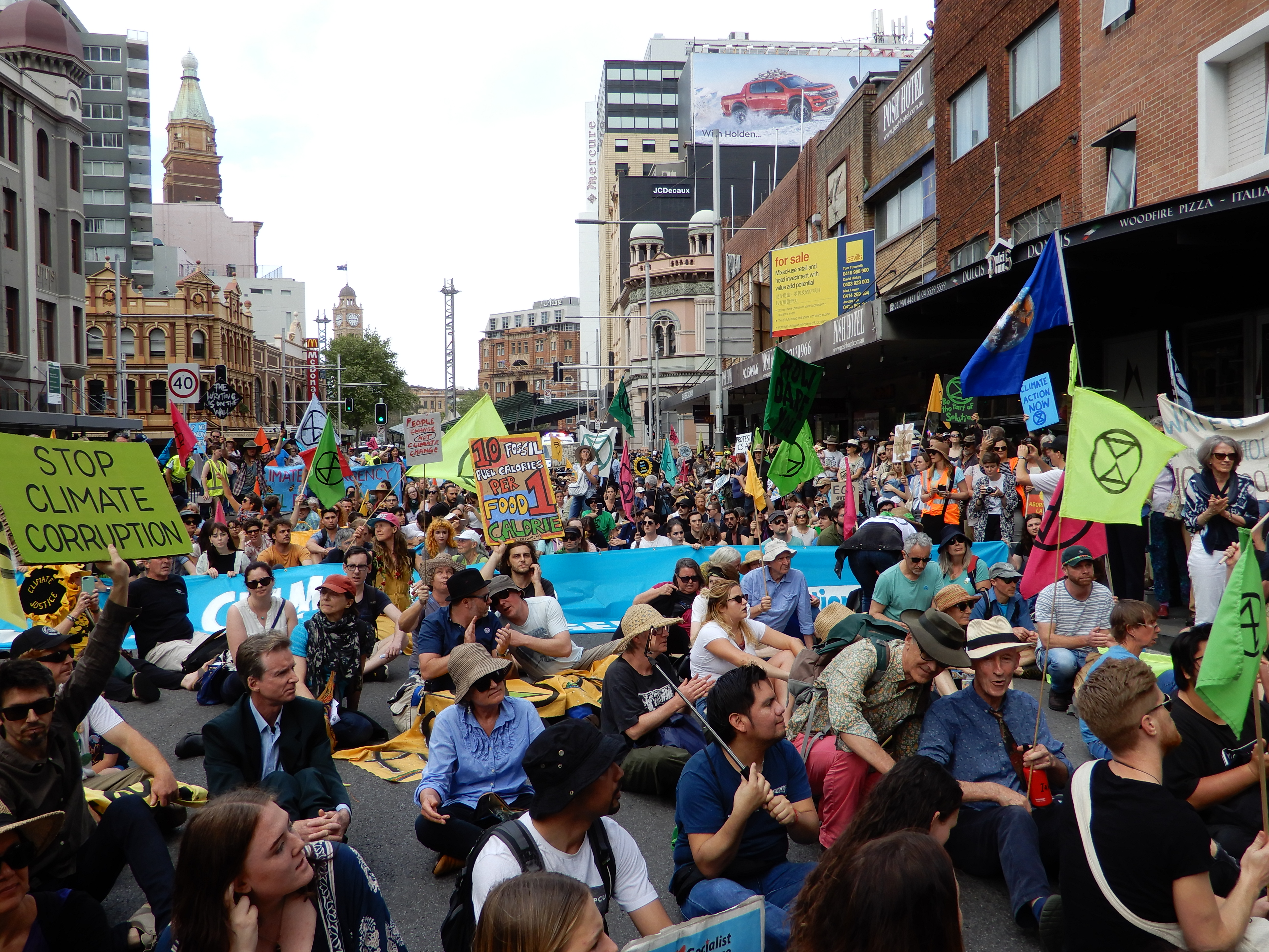 Climate protesters and police