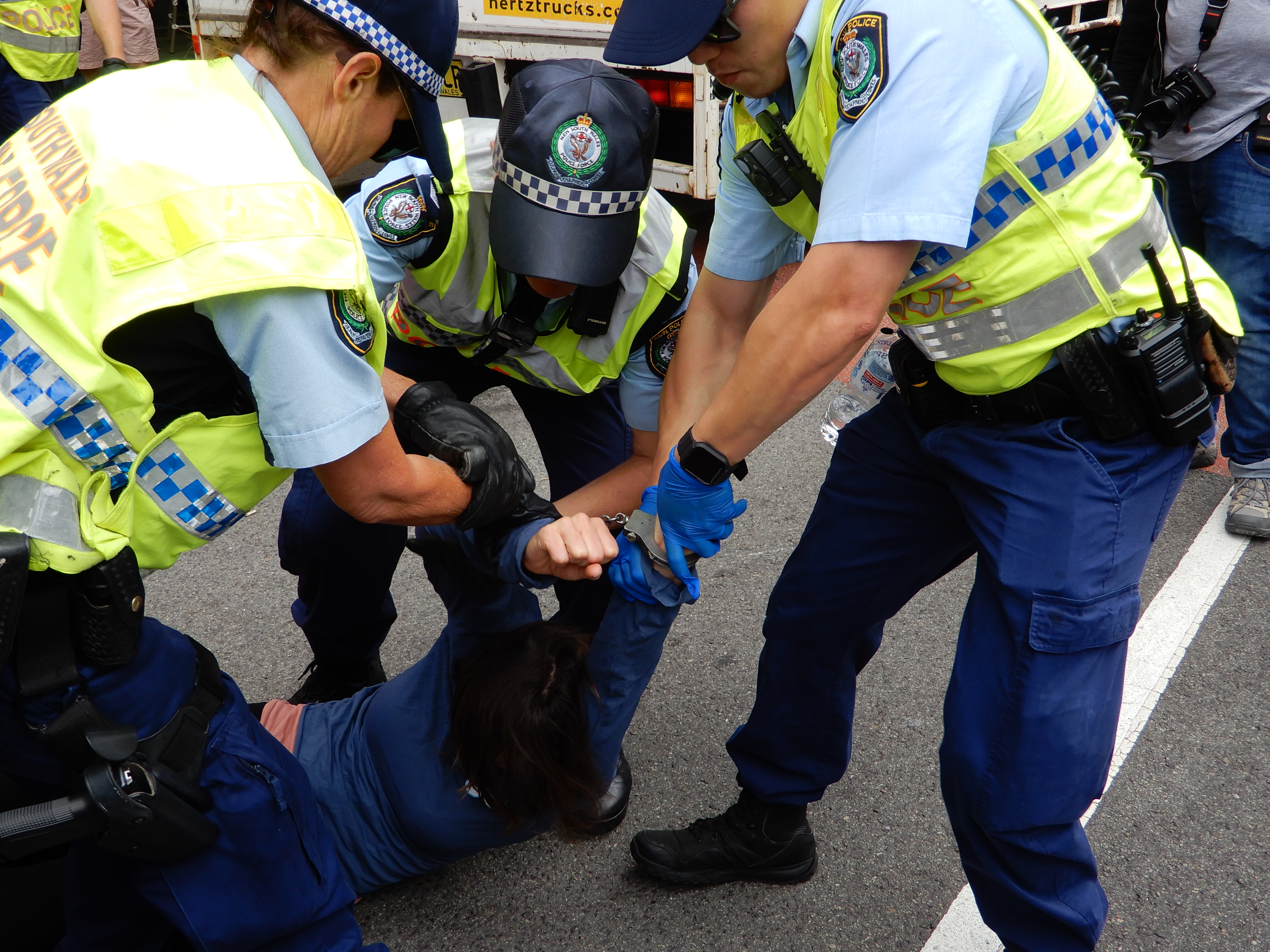 Police arrest protest