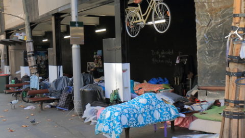 Homeless in Martin Place