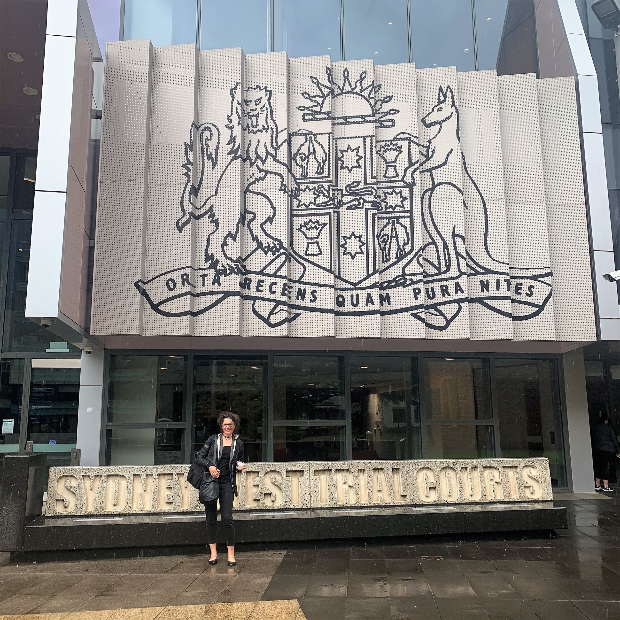 Tara Ward in front of a Court
