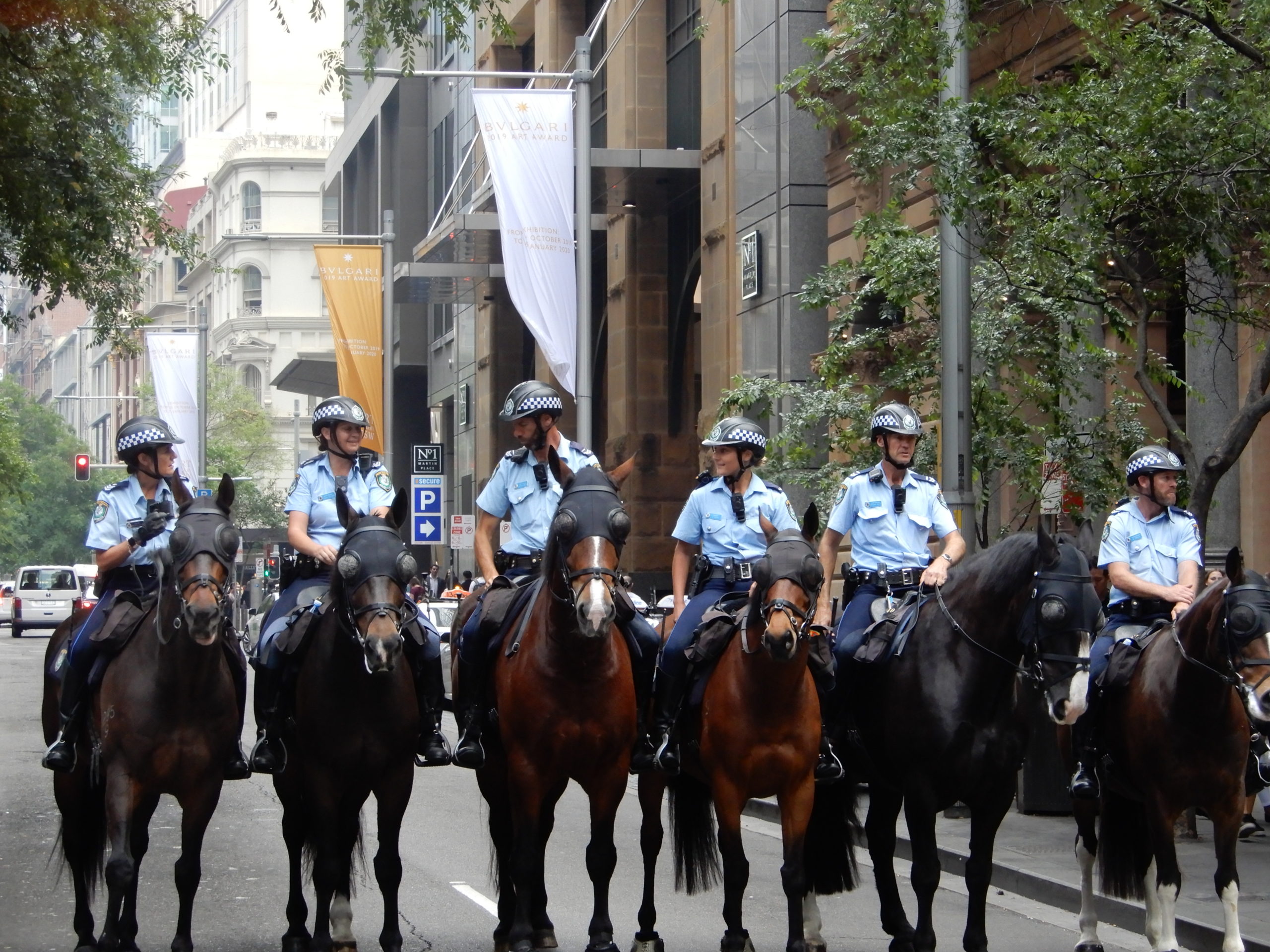 Police riding horseback
