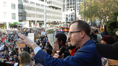 Shoebridge at the blm protest