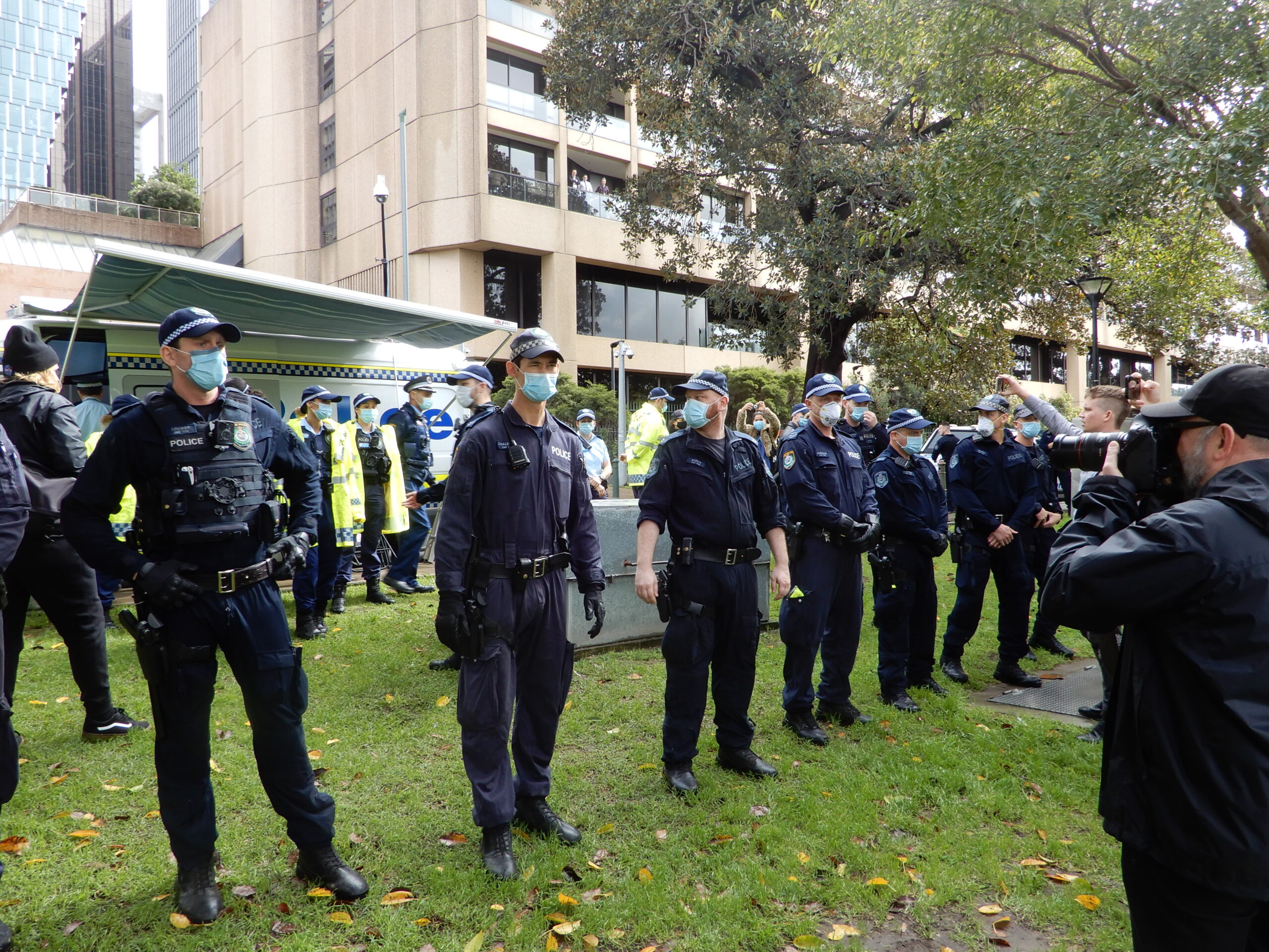 Blue barricades