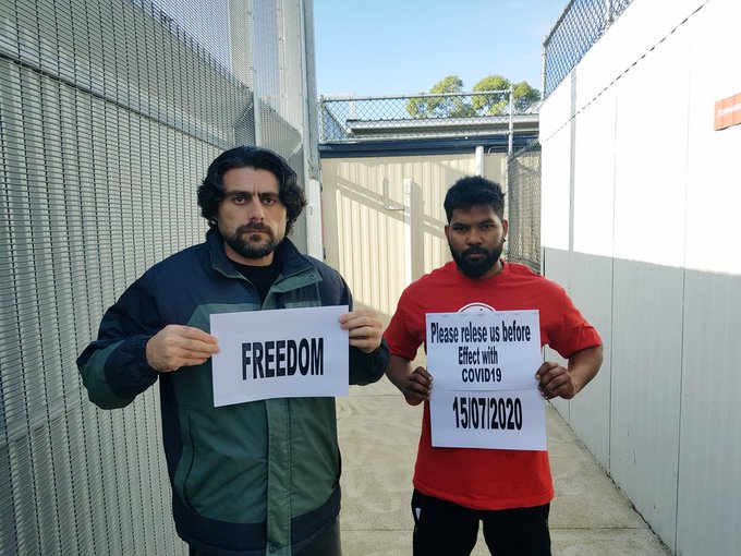 Detainees at the Melbourne Immigration Transit Accommodation Centre