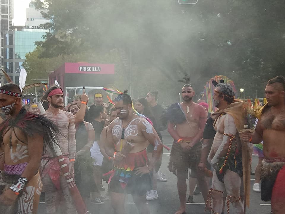 Members of First Nations Rainbow at Mardi Gras