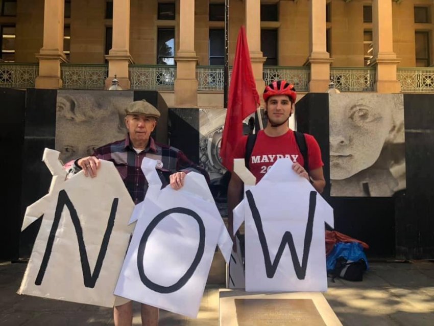 Housing activists Barney Gardner and Robert Car