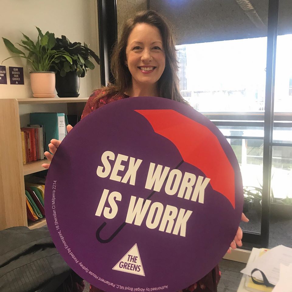 NSW Greens MLC Abigail Boyd prior to introducing the sex worker anti-discrimination bill