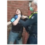 Police Officer Chokes and Trips Woman Who is Not Wearing a Mask