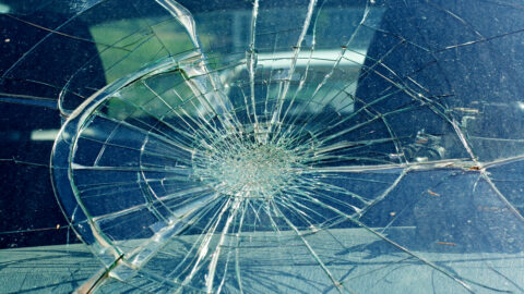 Broken windscreen