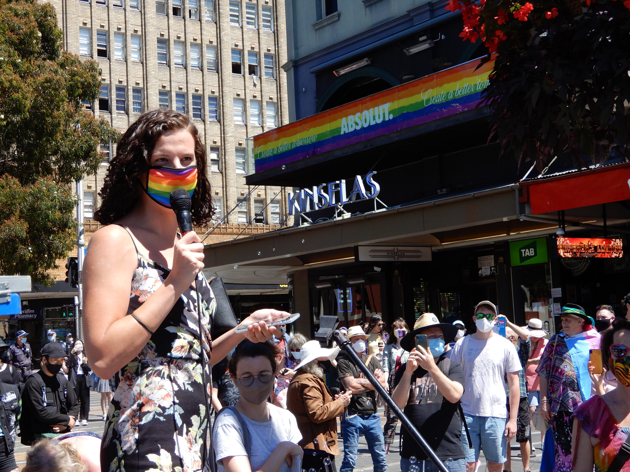 Charlie Murphy addresses the Kill Latham’s Bill rally at Taylor Square in October