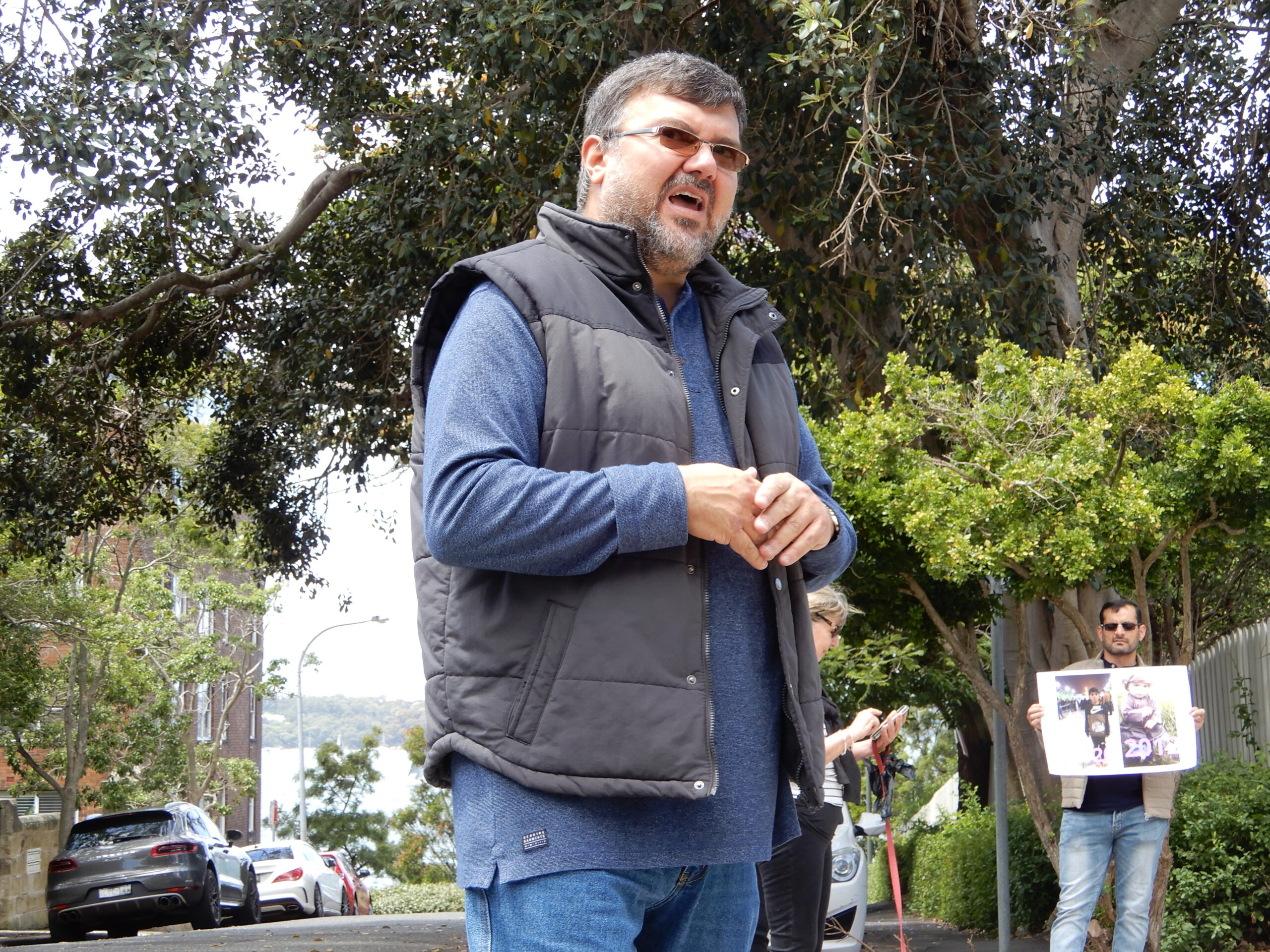 Jamal Daoud addresses the rally