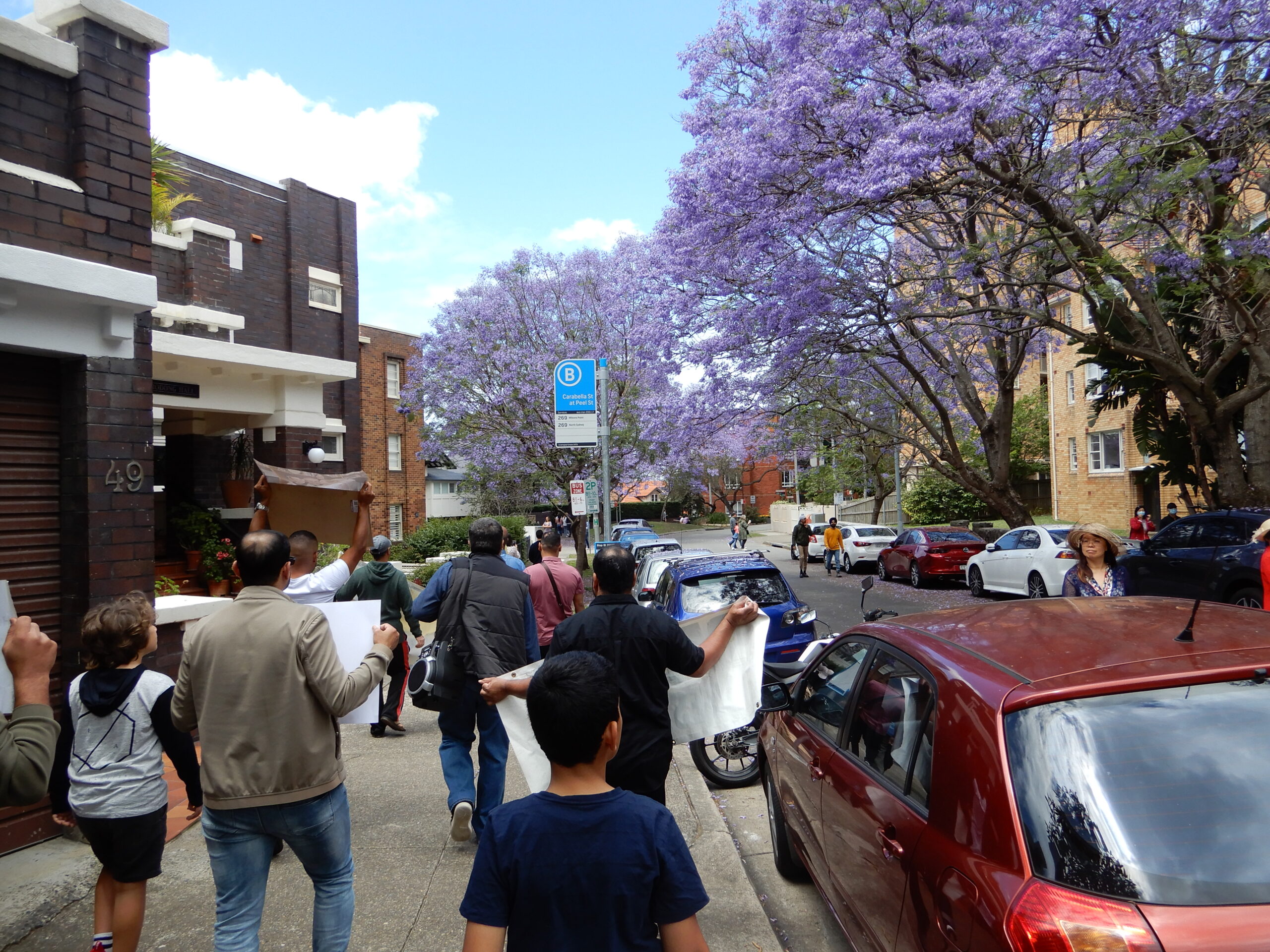 Marching through the Kirribilli streets