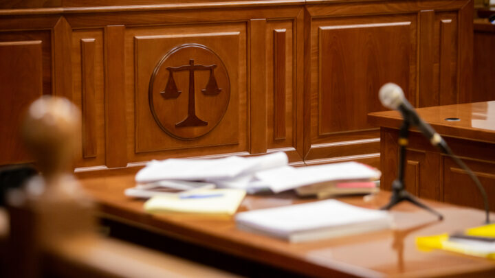 Inside courtroom