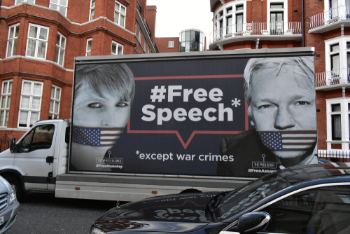 Sign about Assange and media