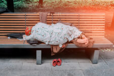 Homeless Woman on bench