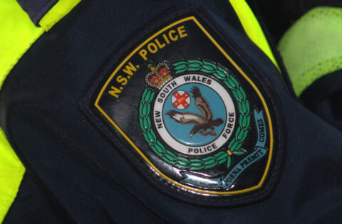 NSW Police badge on uniform