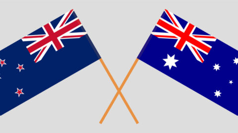 Australia and New Zealand flags
