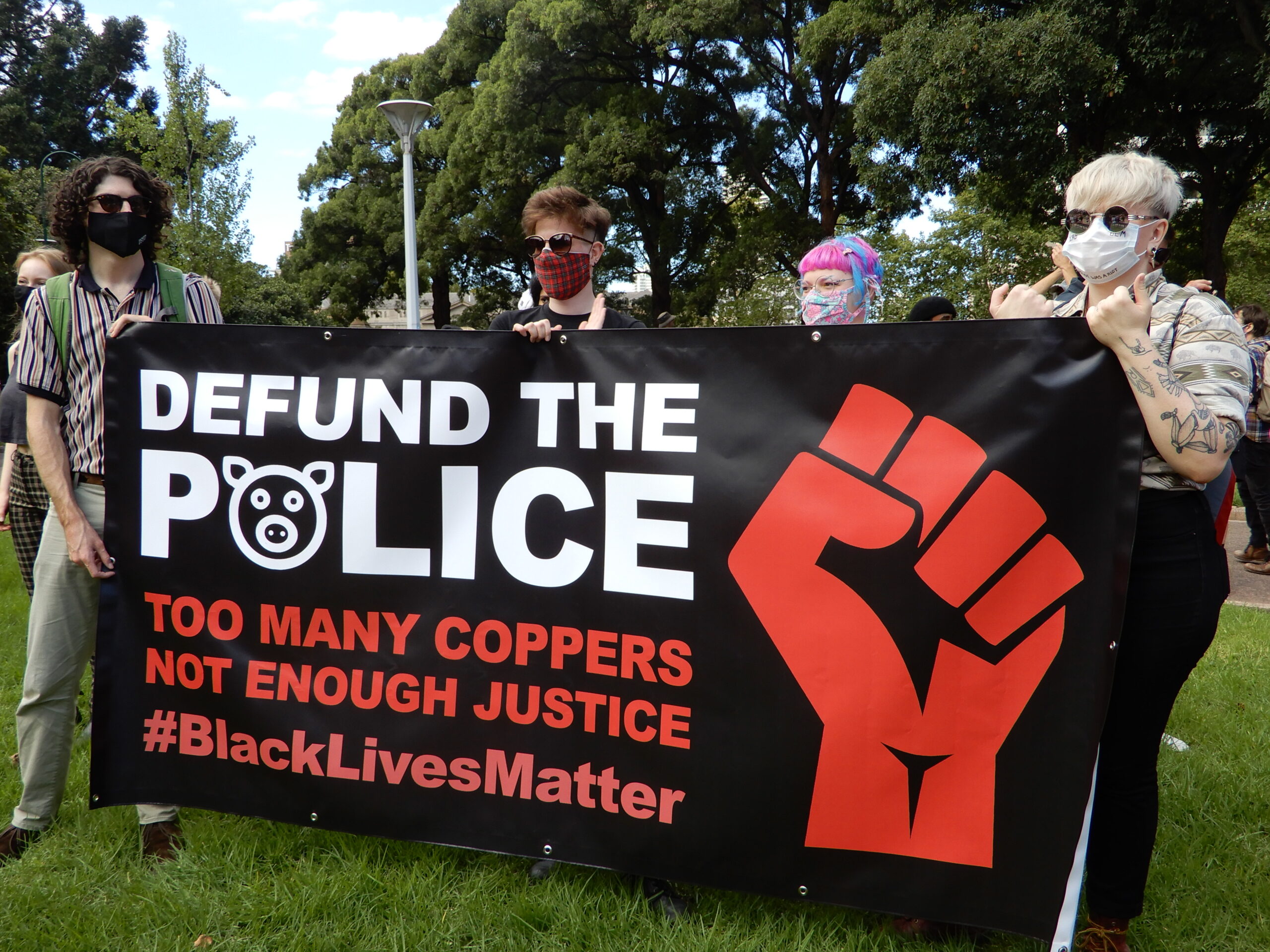 Marchers call for defunding the police in Hyde Park