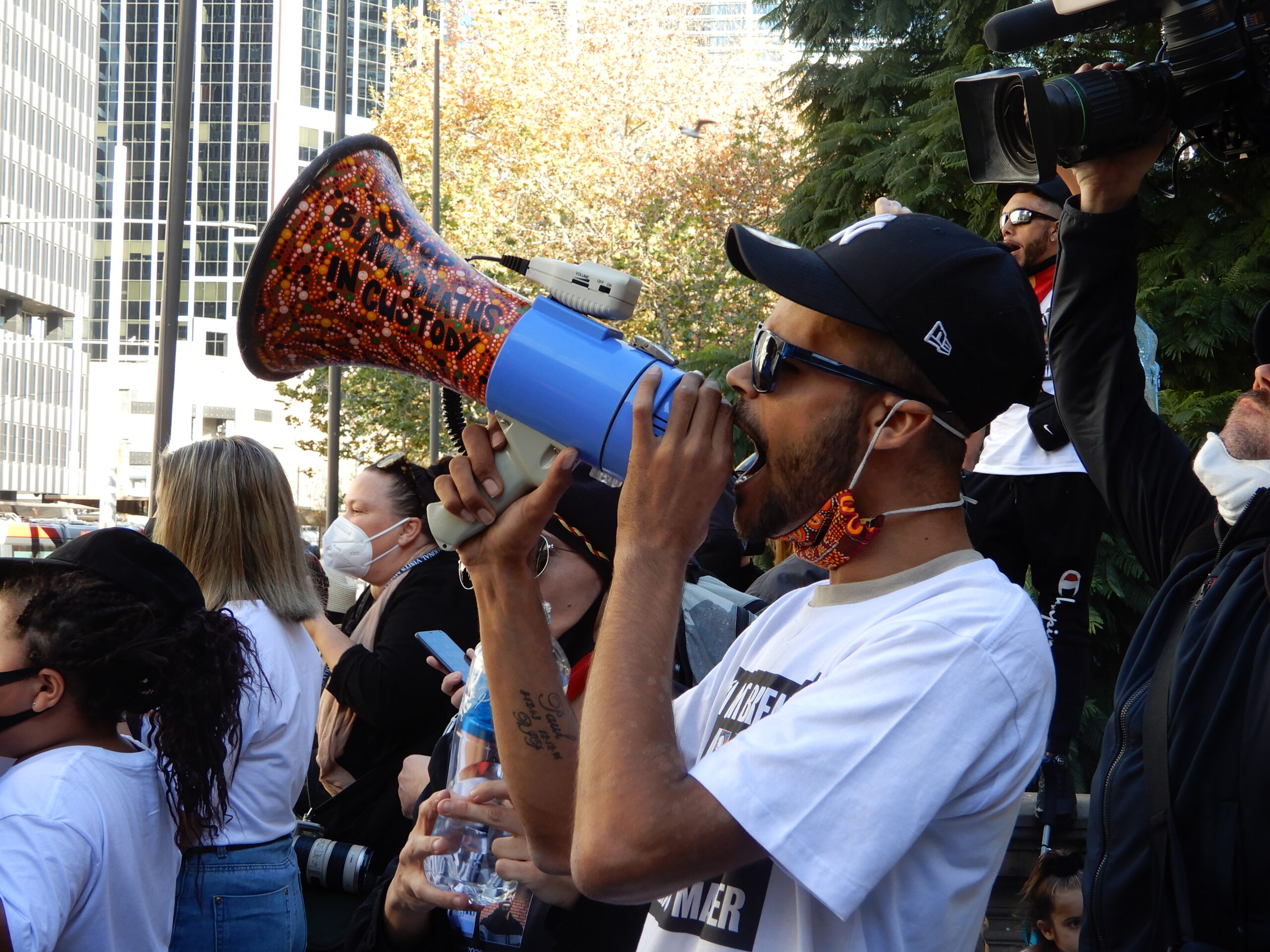 Paul Silva leads the 6 June 2020 Black Lives Matter protest