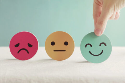 Face icons, sad, happy