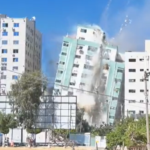 Apartheid Israel Destroys Gaza Press Tower in Attempt to Silence Journalists