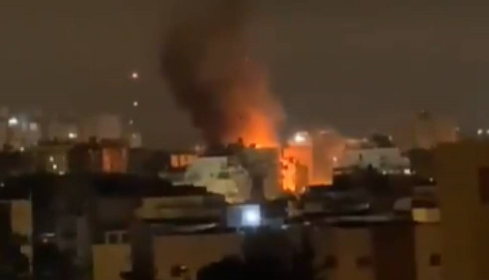 Screenshot of footage taken by Palestine Live from inside Gaza following an attack by Israeli forces