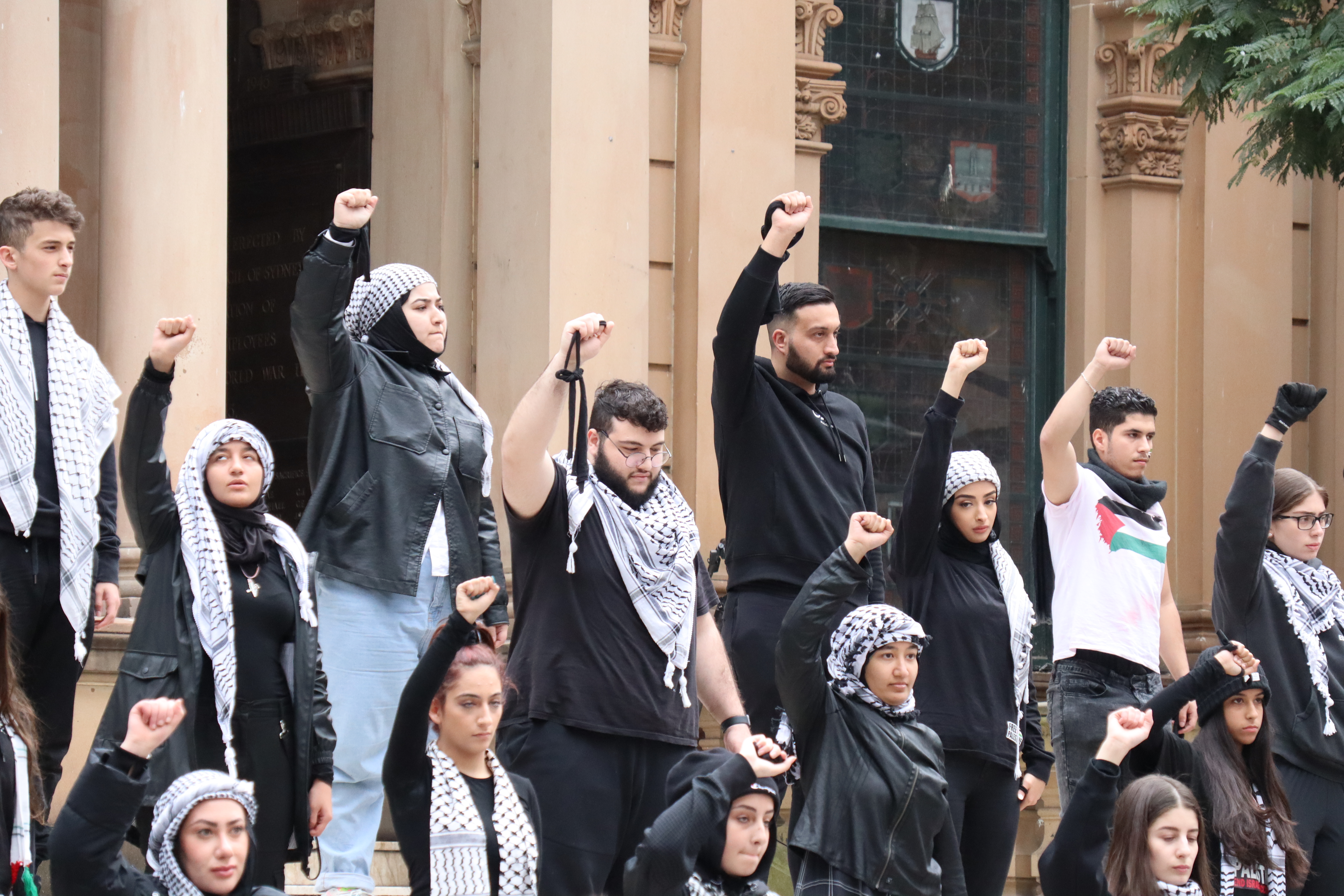Palestinian demonstrators in Sydney