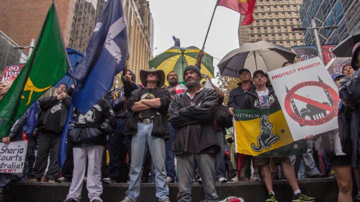 Reclaim Australia demonstrators in Sydney’s Martin Place in 2015