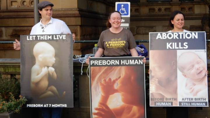 Anti-abortionists at Sydney Town Hall