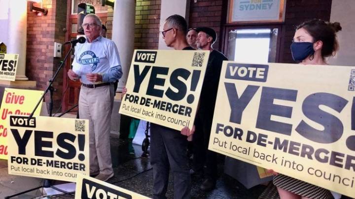 A recent Residents for Deamalgamation rally in Newtown